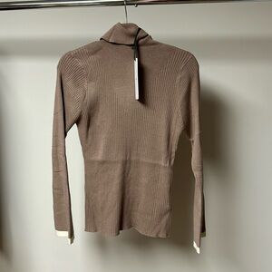 Varley ravena rib knit high neck top fungi